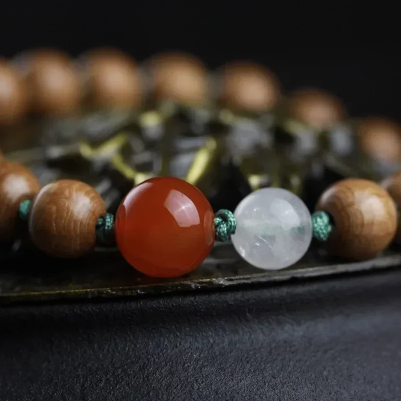 Старые материалы Шесть деревянных самодельных денег на анкган ручная цепочка 0 8