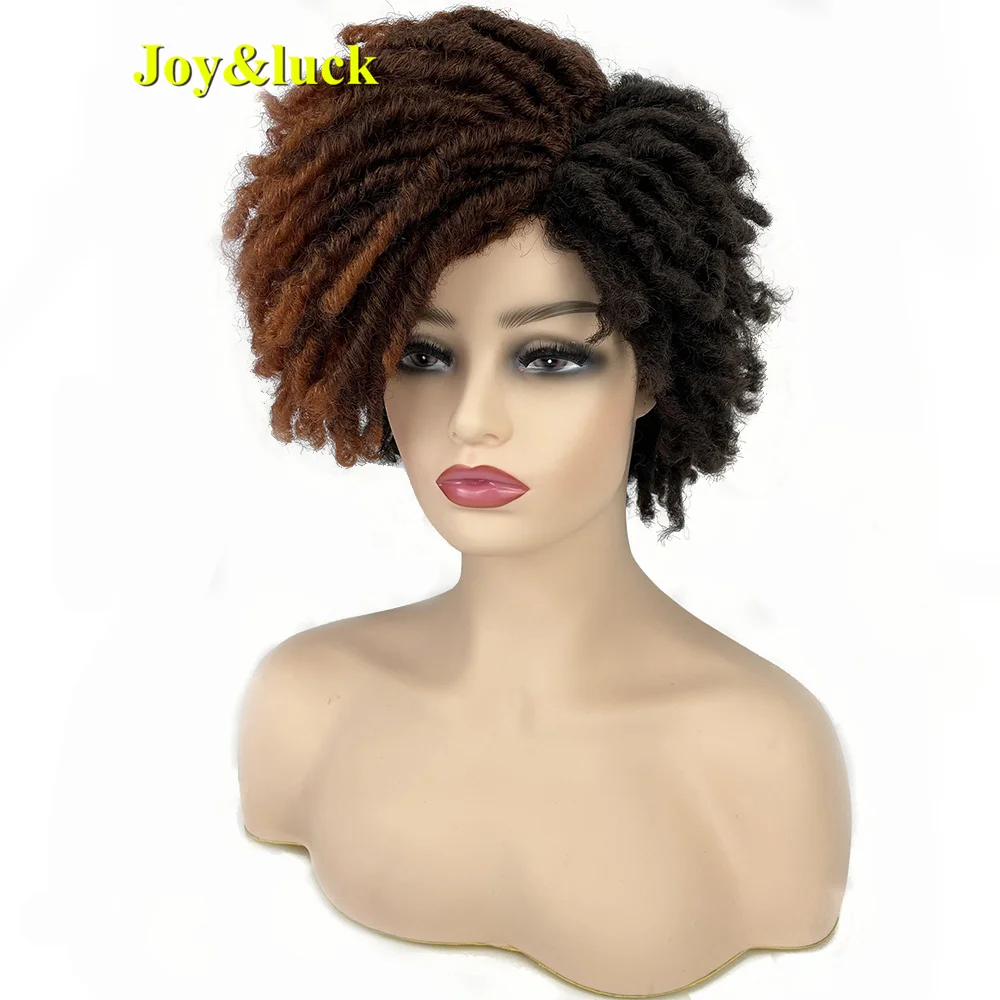 

Синтетический парик dredlock, африканские женские кудрявые вязаные волосы, боковая часть, градиентные Коричневые Мягкие высококачественные женские парики на каждый день