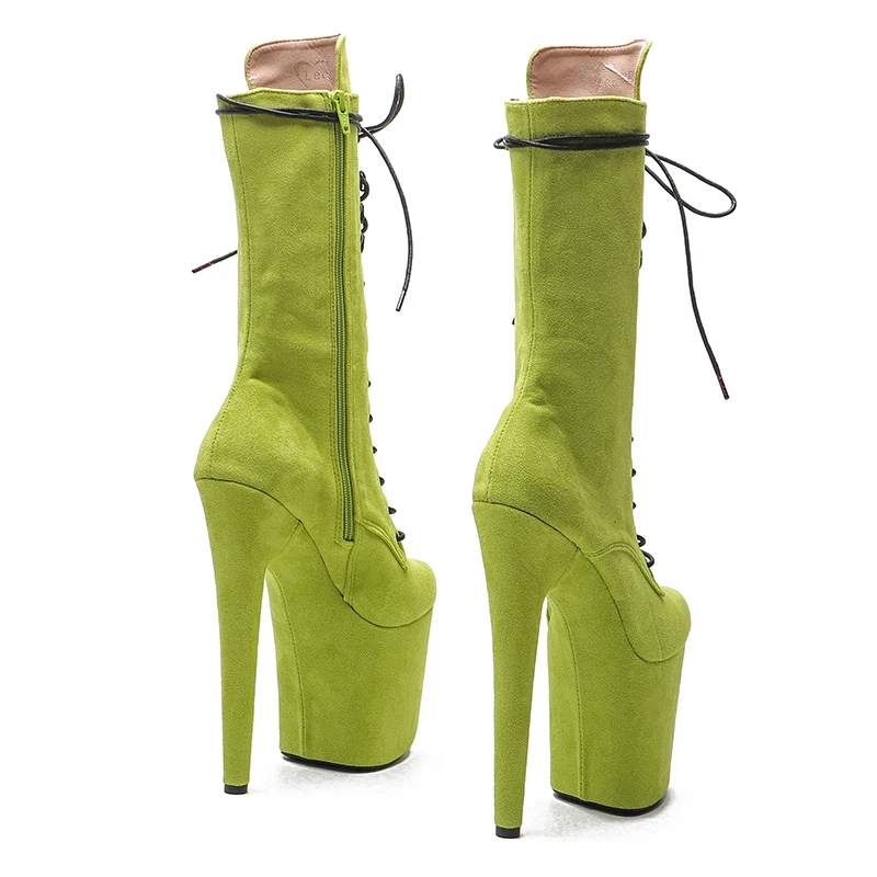 Leecabe 20CM/8Inch suede upper  disco party High Heels Shoes Pole Dance boot Women's Platform boots 4B