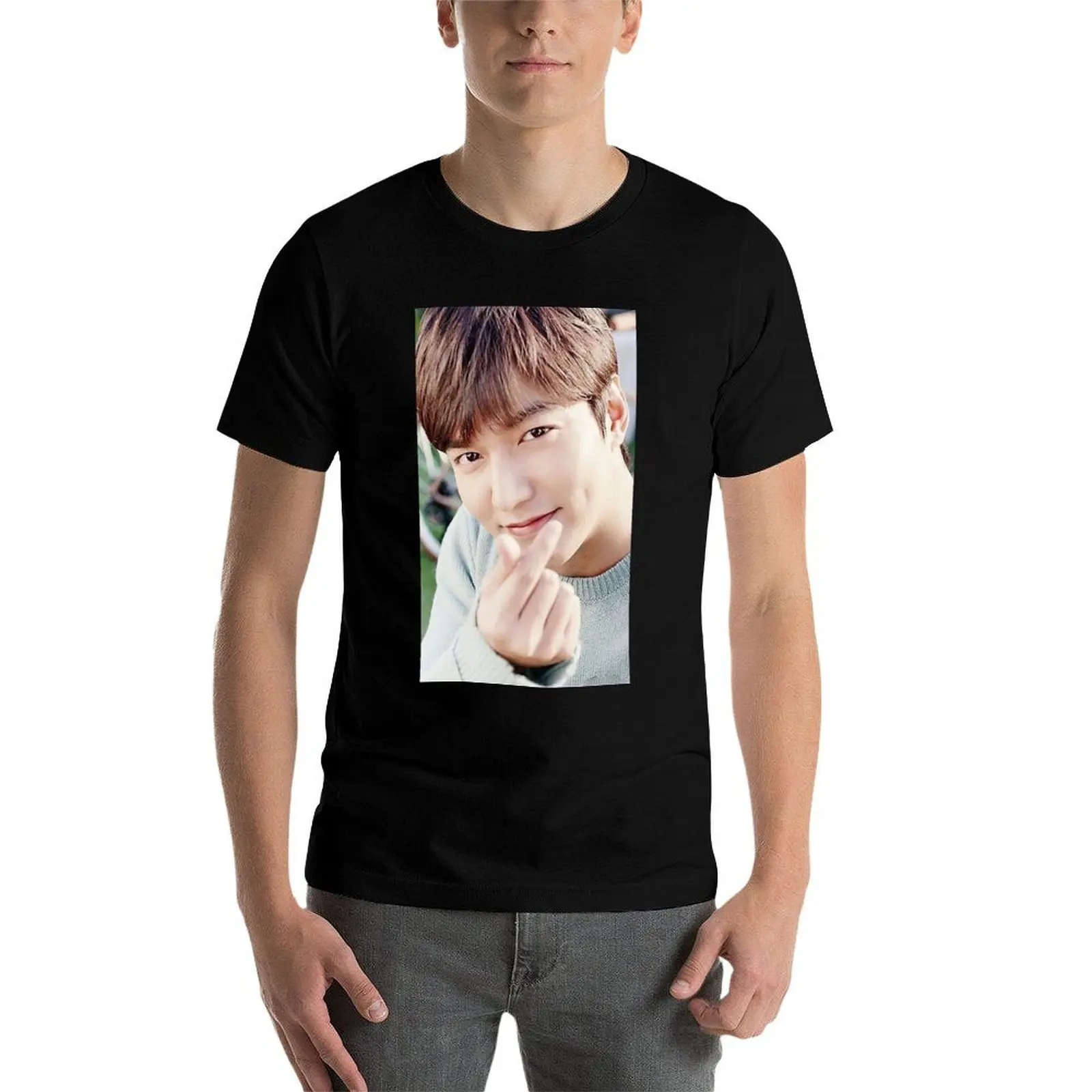 Фото Футболка Lee Min Ho Love, дышащая, легкая, летняя, повседневная. №4