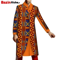 mens african clothing long sleeve dashiki print coats fashion trenchs fit stand collar jackets coats africa style wyn1071