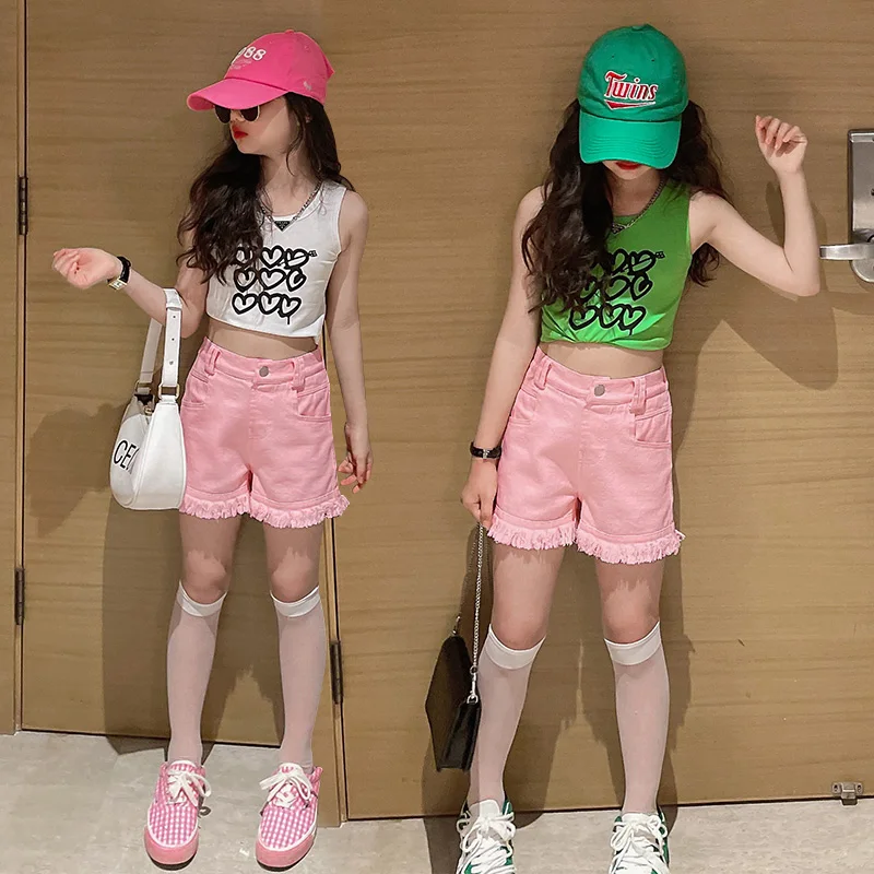 Роскошный летний детский костюм с шортами новый жилет без рукавов пальто для