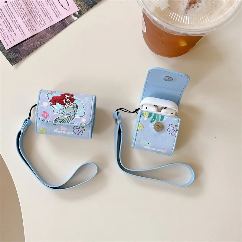 

Cartoon Girl PU Leather Case for AirPods Pro2 Airpod Pro 1 2 3 Bluetooth Earbuds Charging Box Protective Earphone Case Cover
