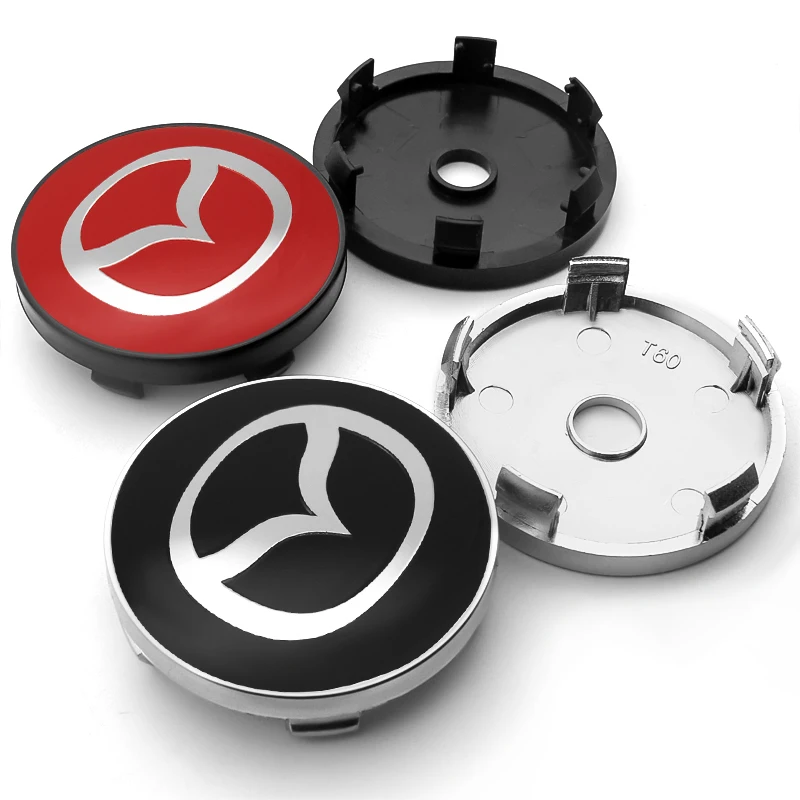 

4PCS 56/60MM Car Accessories Car Wheel Center Tire Hub Caps Cover Sticker For Mazda 3 bk 2 6 Cx3 Cx5 Cx9 323 Cx30 Rx8 Mx3 Atenza