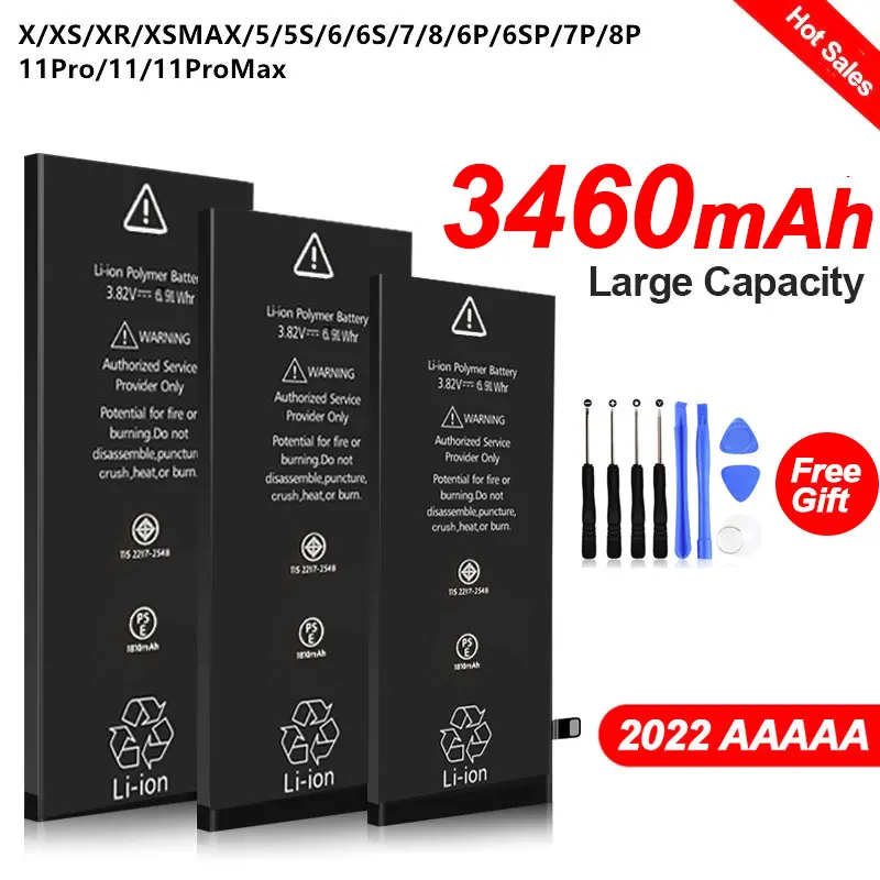 

Аккумулятор высокой емкости для IPhone 6, 6 s, 6 S, 7, 8 Plus, оригинальный сменный аккумулятор для IPhone 11, 11pro, 12, 12pro, X, Xs, Max