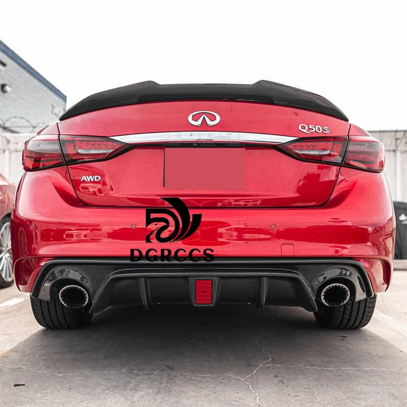 Фото Для Infiniti Q50 Q50S Q50L PSM стиль задний спойлер из углеродного волокна крыло багажника 2013-2023 углеродное волокно №5