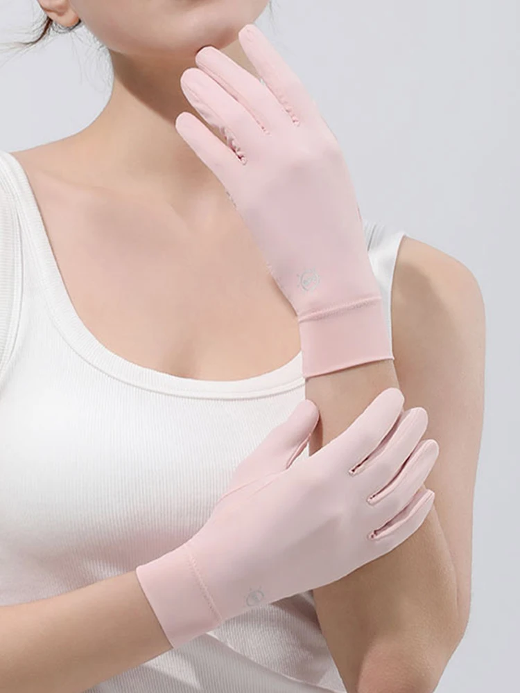 

Fashion Women Gloves Summer Ladies Anti-UV Sunscreen Ice Silk Thin Gloves Breathable Can Be Opened Fingertip Driving Gloves