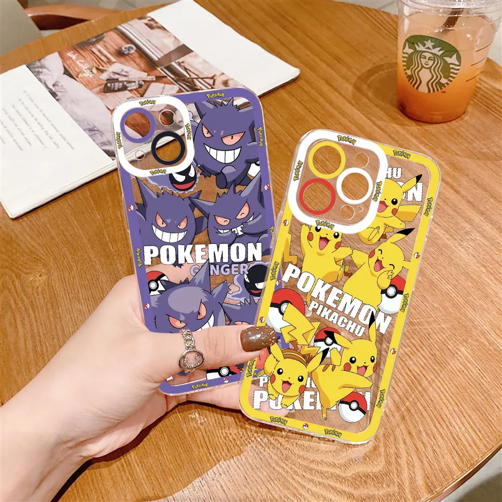 Чехол Gengar с рисунком Покемона Пикачу для Apple iPhone 15 14 13 12 11 XS Pro Max 16 8 7 Plus X XR SE