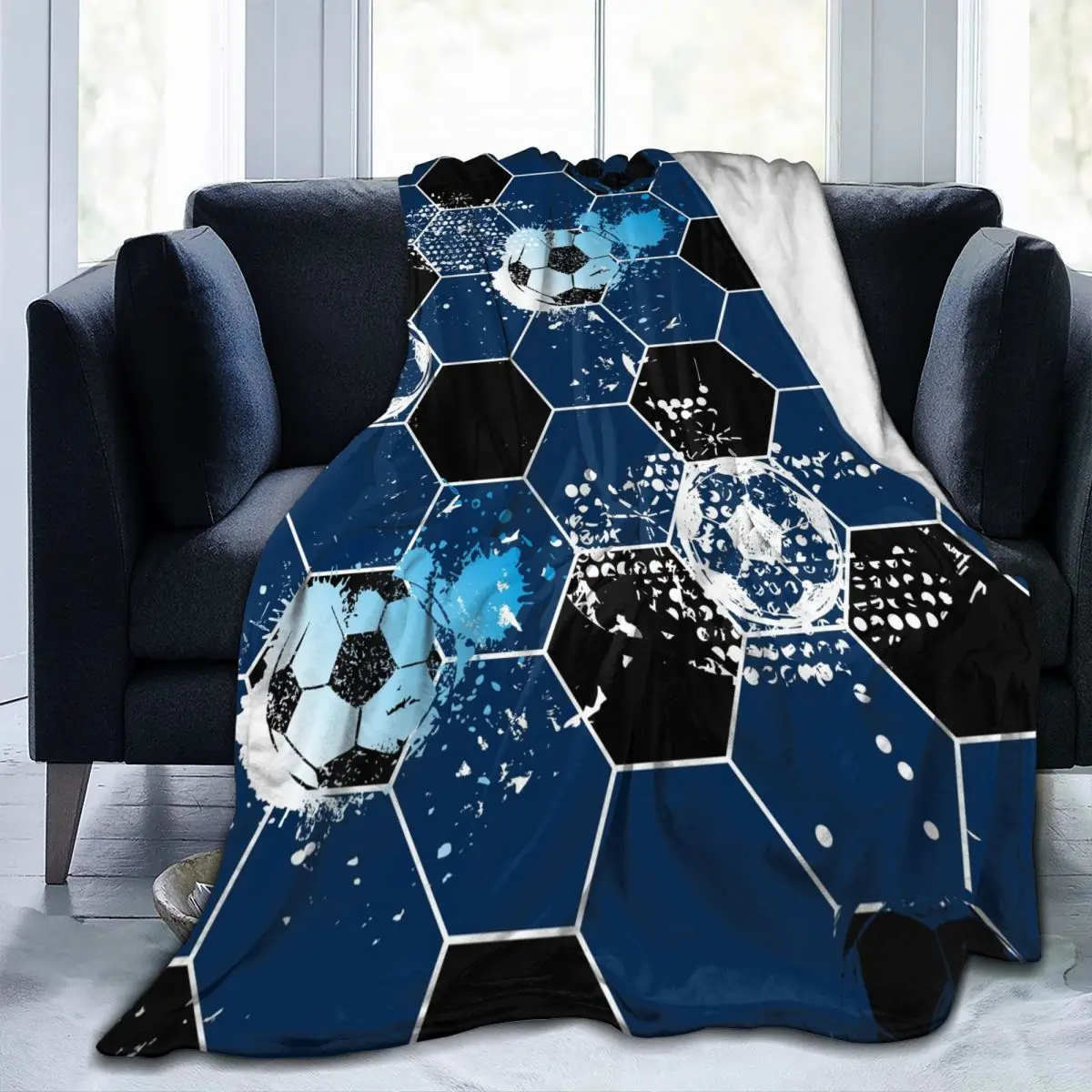 

Фланелевое Одеяло с абстрактным изображением футбола, спортивный узор, мягкое тонкое Флисовое одеяло, покрывало для кровати, дивана, домашн...