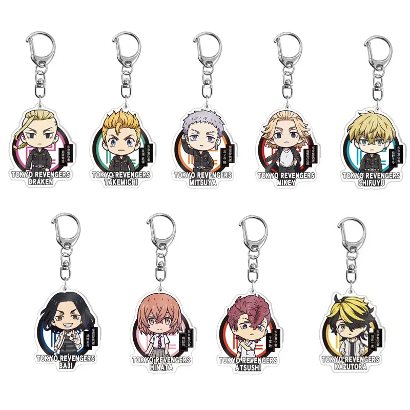 

Tokyo Revengers Anime Cosplay Keychain Manjiro Ken Takemichi Hinata Atsushi Chibi Kawaii Bag Pendant Fans Collection Props