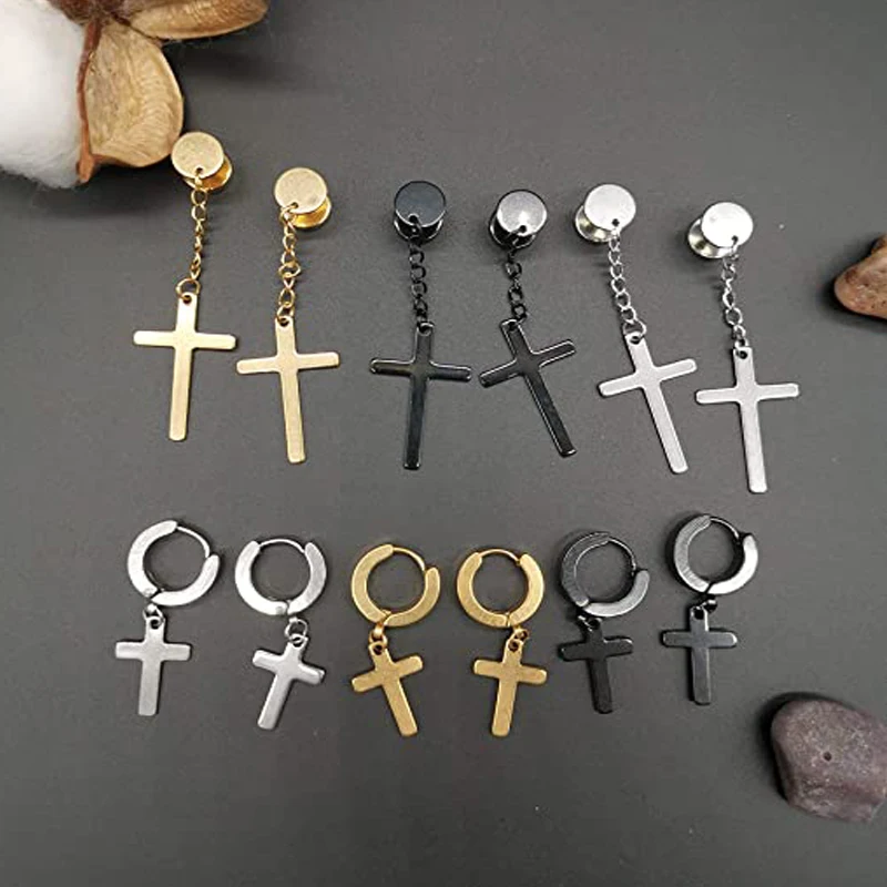 Набор серег-гвоздиков из нержавеющей стали для мужчин и женщин крутые