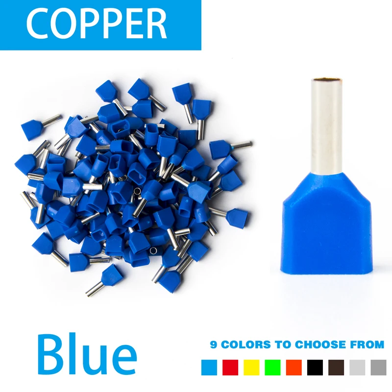 

Европейские трубчатые клеммы TE0508 TE1008 TE1508 TE2508 TE4009 TE6014 0,5~6,0 кв.мм (100 шт.)