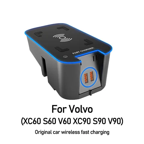 Автомобильное зарядное устройство QI для Volvo XC60 S60 V60 XC90 S90 V90 2015-2023 - изображение