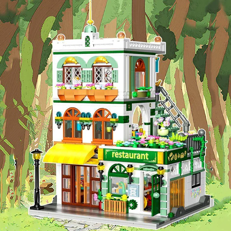 Конструктор Модульные здания ресторан Moc ZHEGAO 613033 997 деталей