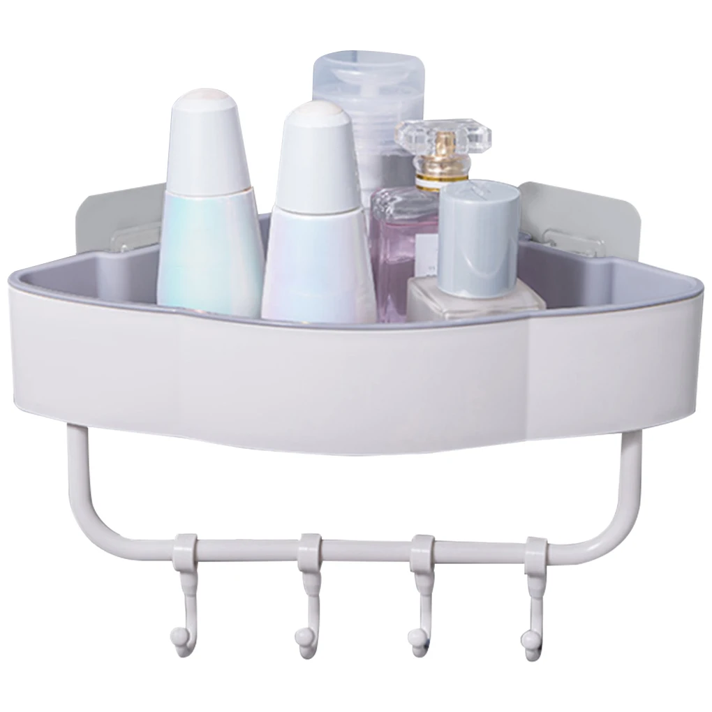 

Настенная полка для хранения, полка для ванной комнаты, туалета, душа, полка для кухни, полка для хранения, органайзер с передвижными крючкам...