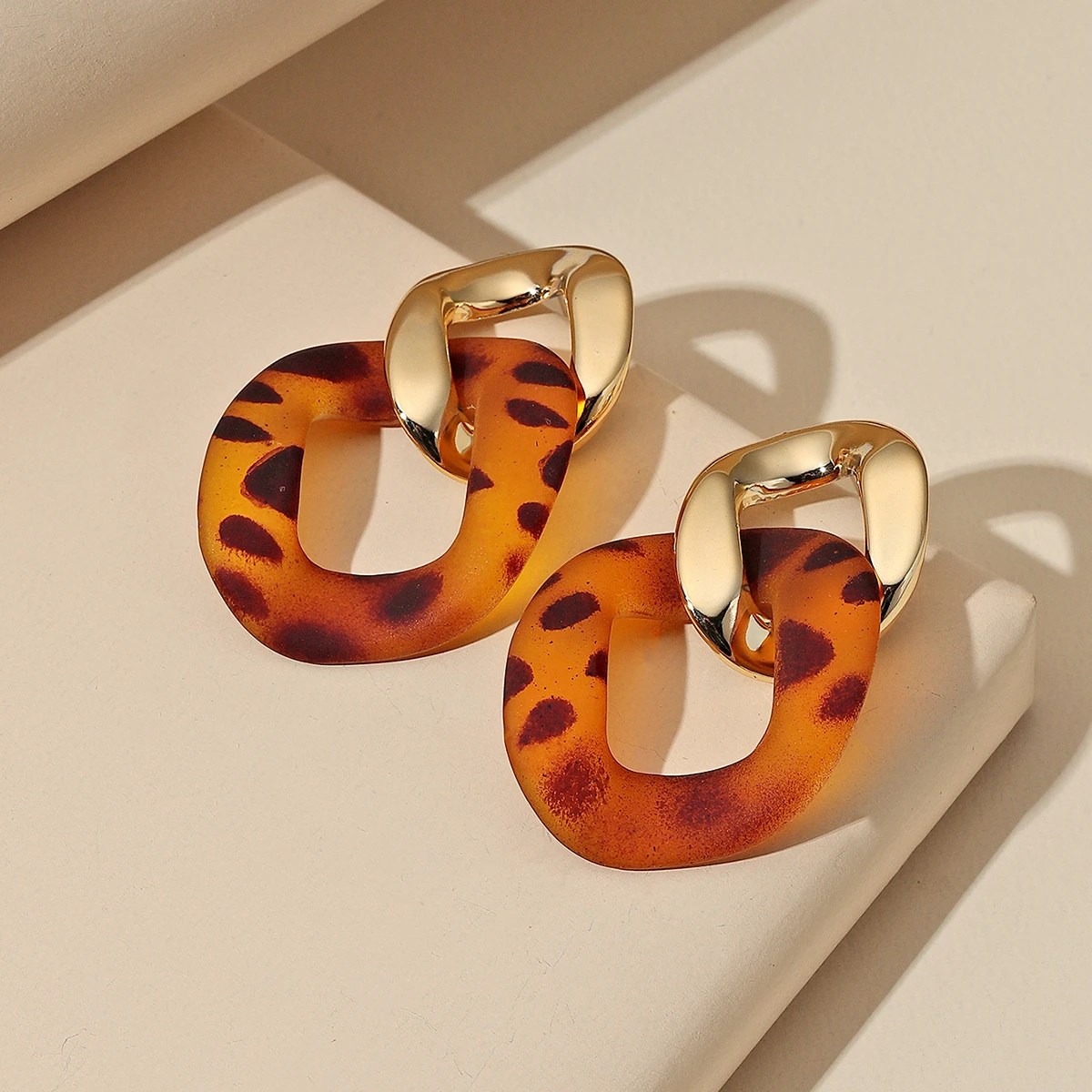 

Leopard Print Statement Earrings For Women Bohemian Boho Brincos Geometric Dangle Drop Earings Fashion Jewelry Unusual Earrings