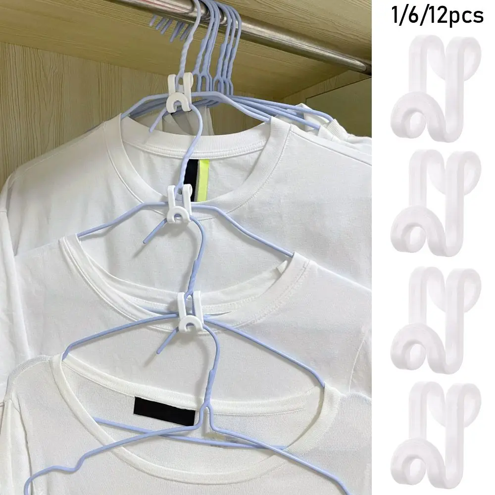 

12Pcs Mini Clothes Hanger Connector Cascading Hook Wardrobe Closet Linking Hooks