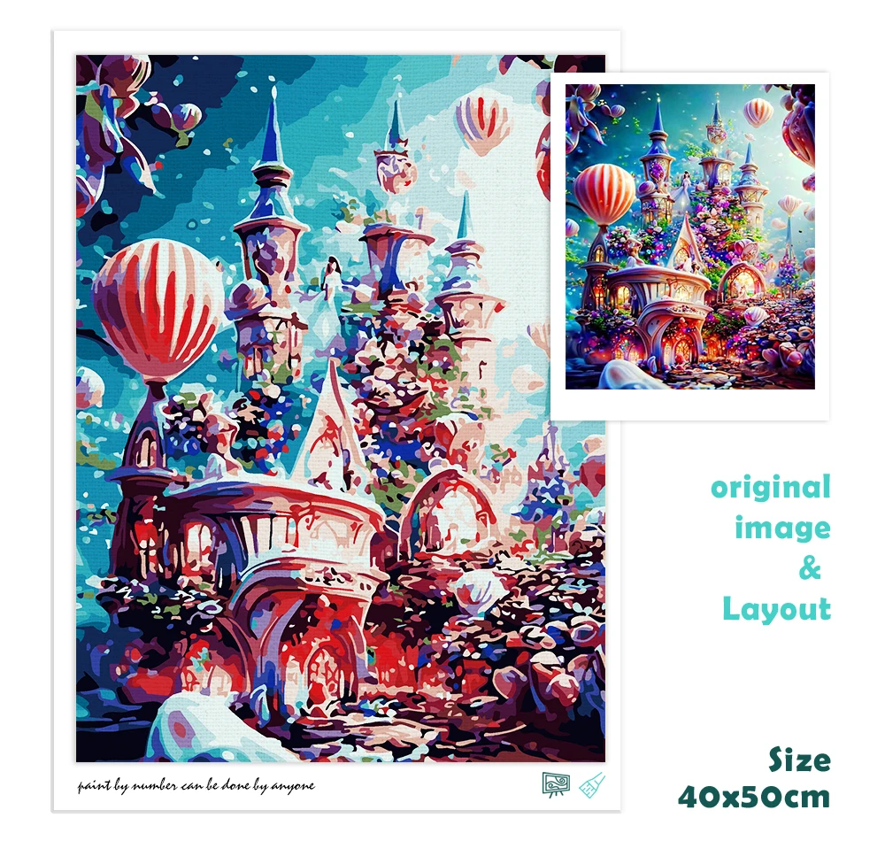 CHENISTORY краска по номерам дом пейзаж ручная роспись живопись художественный