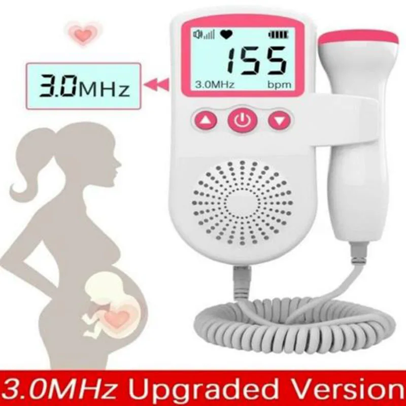 

Baby Heart Rate Monitor Home Pregnancy Display Baby Fetal Sound Detector 3.0MHz