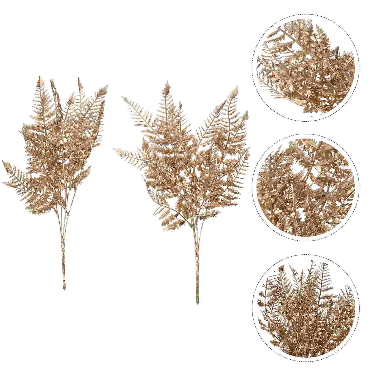 

Leaves Christmas Fake Tree Picks Glitter Artificial Leaf Decoration Persian Decor Wreath Ornament Bush Plastic Shrubs Decorative