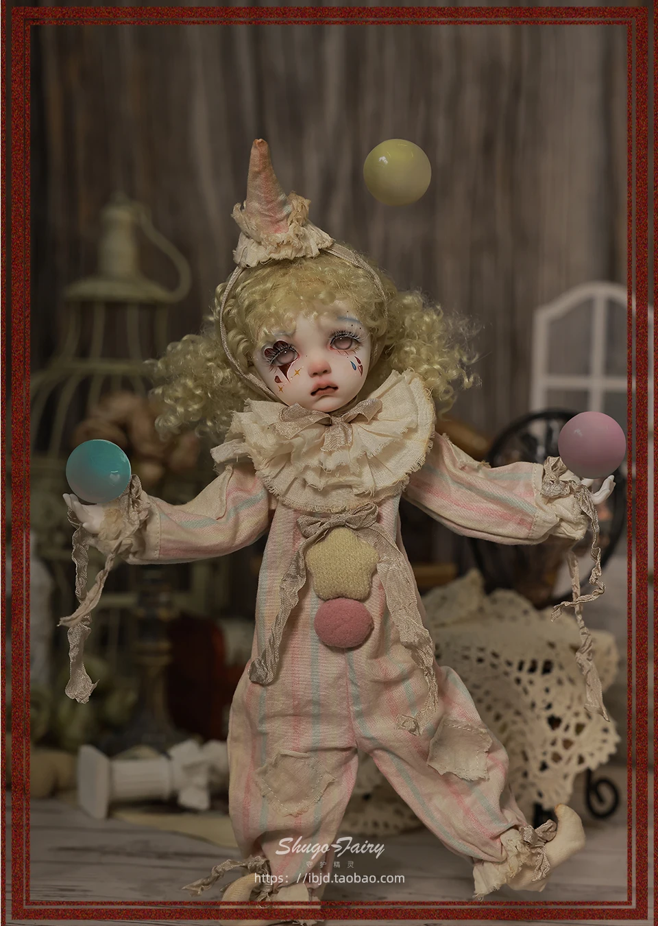 Популярная воздушная шарнирная кукла shugafsekino на Хэллоуин 1/6 в стиле клоуна