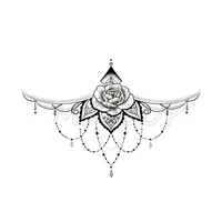 diamond flower temporary tattoo stickers sexy necklace chest back fake tatoo flash tatto makeup breast art for woman girl