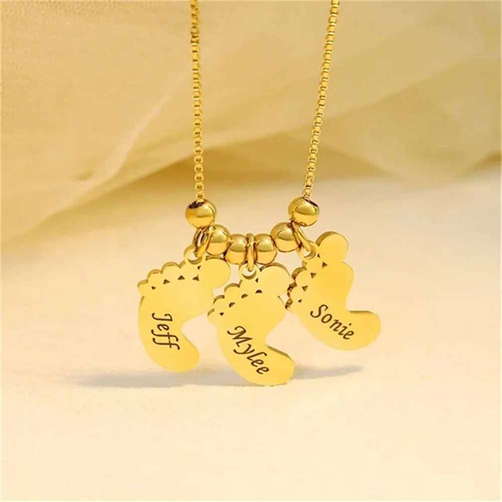 Fashion Custom Personality Women's Necklace Sole Pendant Custom Necklace Stainless Steel Name Custom Gift Free Shipping