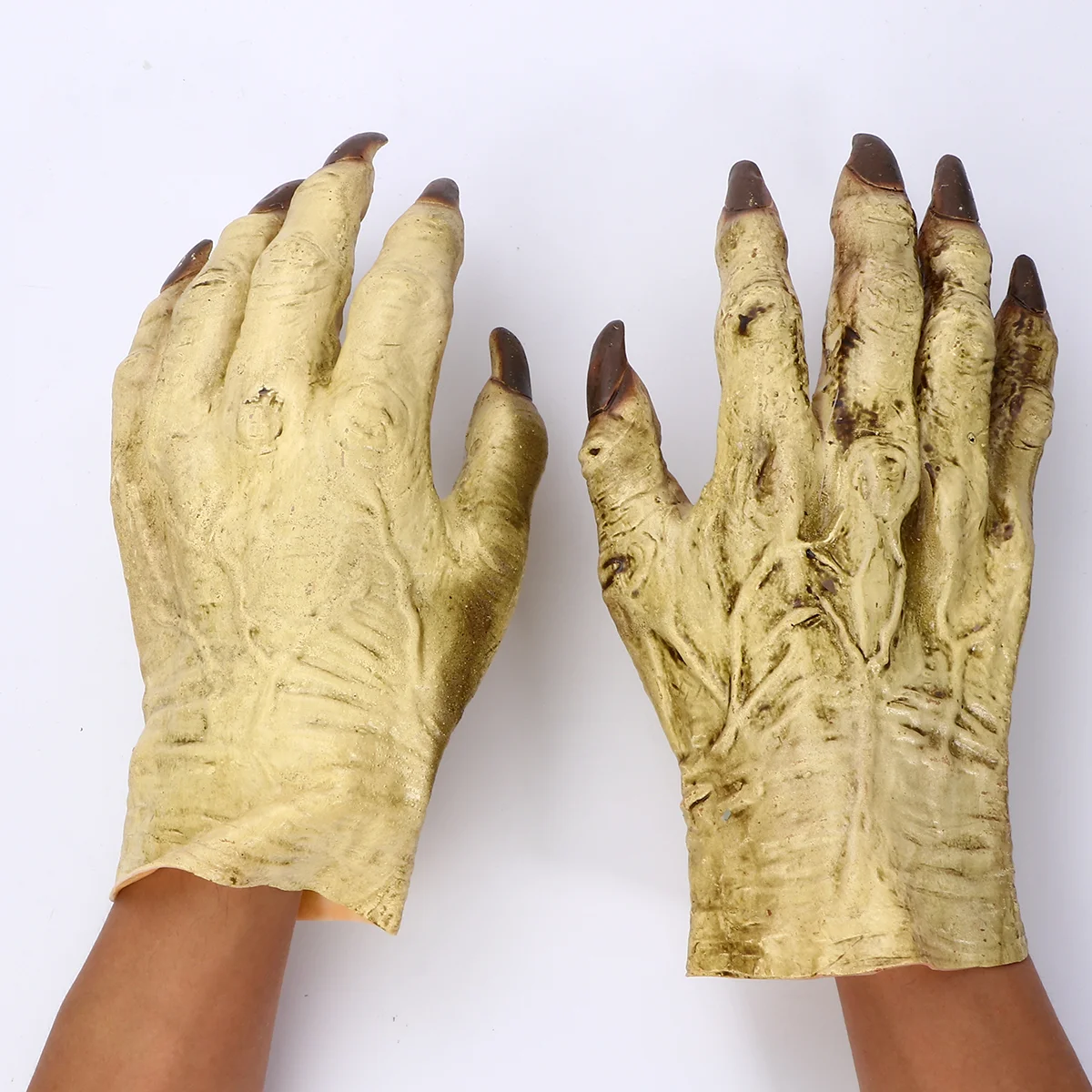 

Zombiegloves Costume Party Dress Uphands Full Hand Dementor Creepy Latex Accessories Cosplay Fingernails Finger