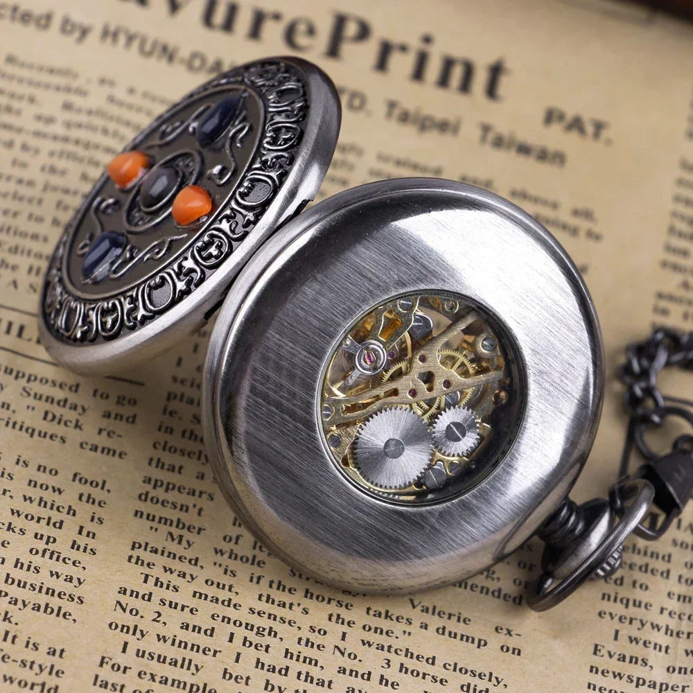 Механические мужские карманные часы роскошные латунные антикварные с подвеской
