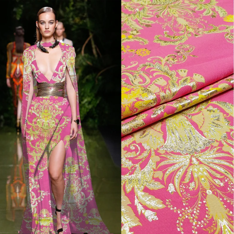 

Jacquard Brocade Fabric European Brand Fashion Design for Dress Autumn Winter Cloth by the Meter Diy Sewing Wholesale Material
