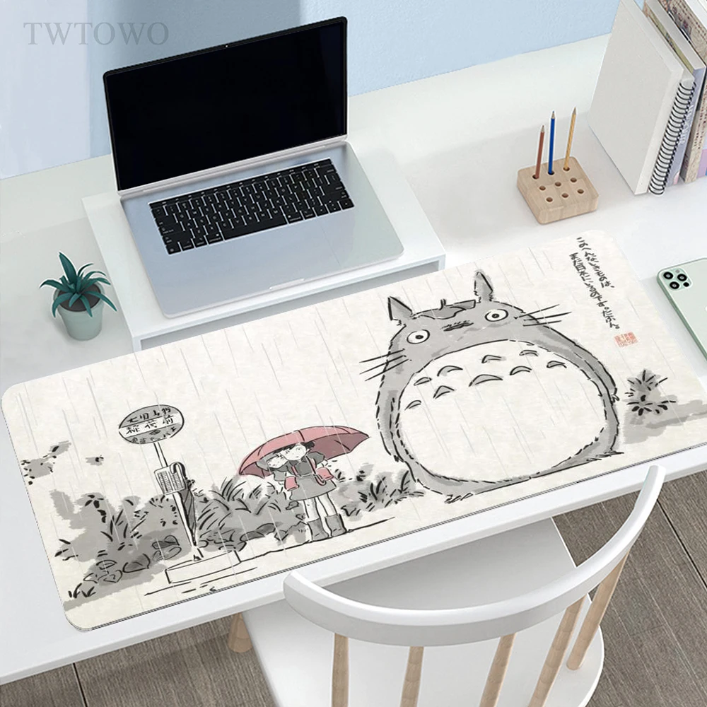 

Коврик для мыши Totoro в стиле аниме для дома, игровые настольные коврики XXL, геймерские мягкие коврики из натурального каучука для офиса