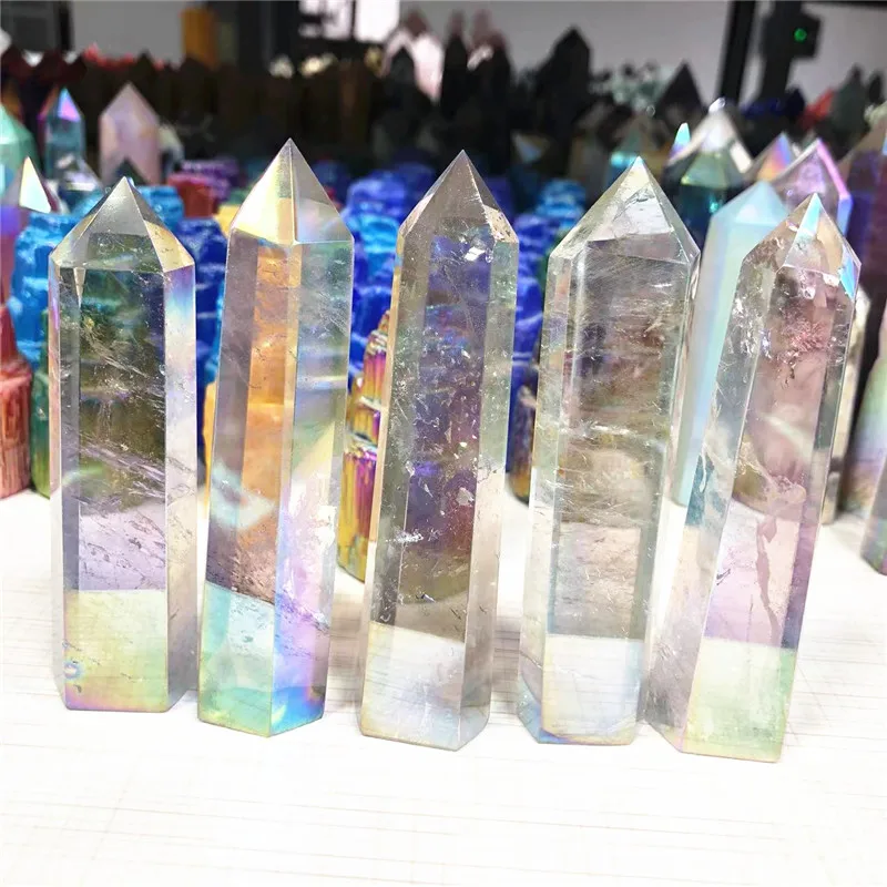 

High Quality Healing Crystals Point Wand Natural Angel Aura Clear Quartz Tower For Feng Shui