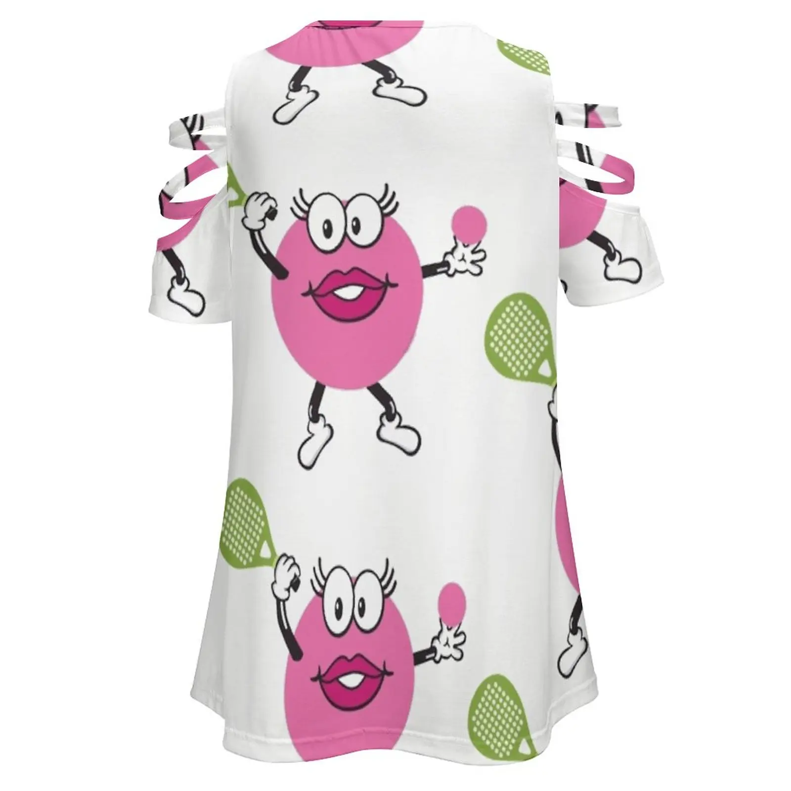 Женская футболка Mrs. Paddleball летняя модная с цветочным принтом и v-образным вырезом