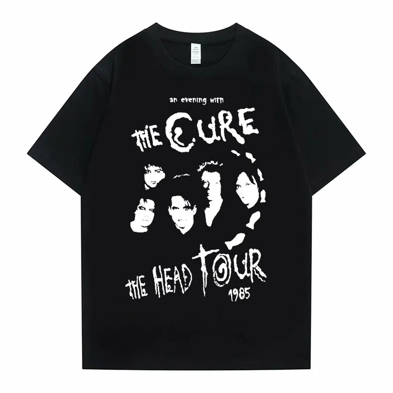 The Cure The Head Tour Graphic Print Tshirt Men Women Crewneck Rock Brand T Shirt Man Vintage Tee Shirt Men's oversized T-shirt