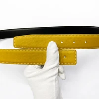 2022 without buckle ciartuar for men women 3 2cm yellow colors belt high quality cowskin genuine leather two sides free shipping