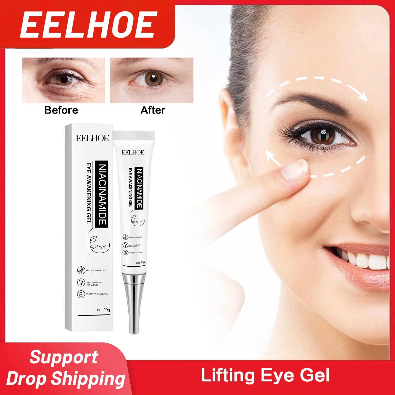 

Lifting Firming Eye Gel Lighten Fine Lines Against Aging Eliminate Dark Circles Puffiness Deep Moisturizing Anti Wrinkle Eye Gel