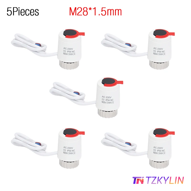1/5/10 шт. 230 В нормально закрытый NC M28 * 1,5 мм Электрический термопривод для подогрева пола TRV термостатический клапан радиатора