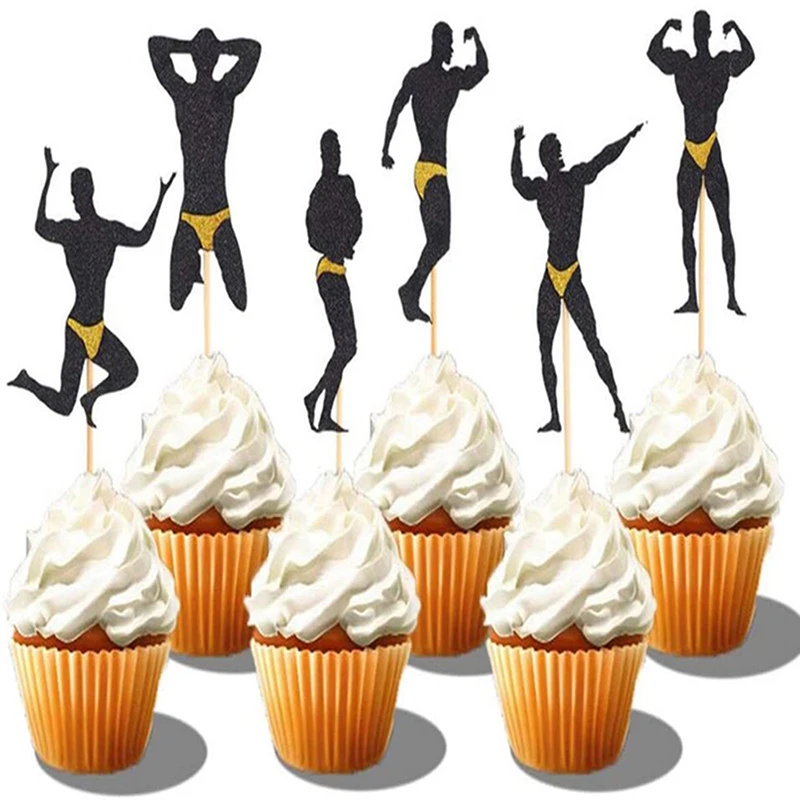 

12pcs Bachelorette Party Cupcake Toppers Male Stripper Cupcake Toppers Party Cupcake Toppers Bachelorette Cake Decortions
