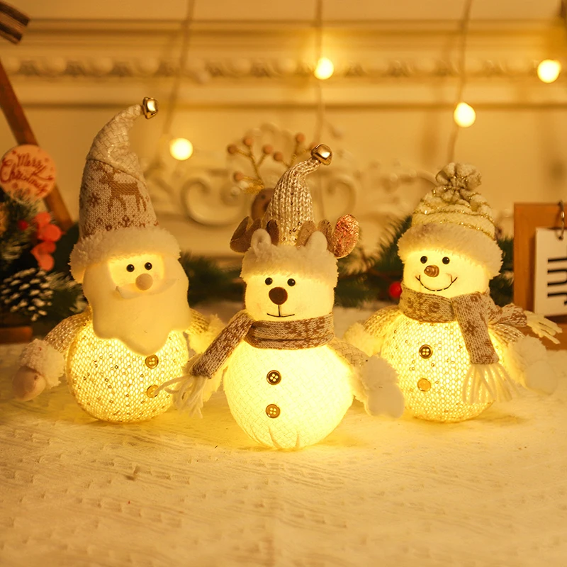 

Christmas Decorations Lighting Santa Claus Snowman Elk Doll Doll Muppet Tabletop Decoration Home New Year Christmas Decoration