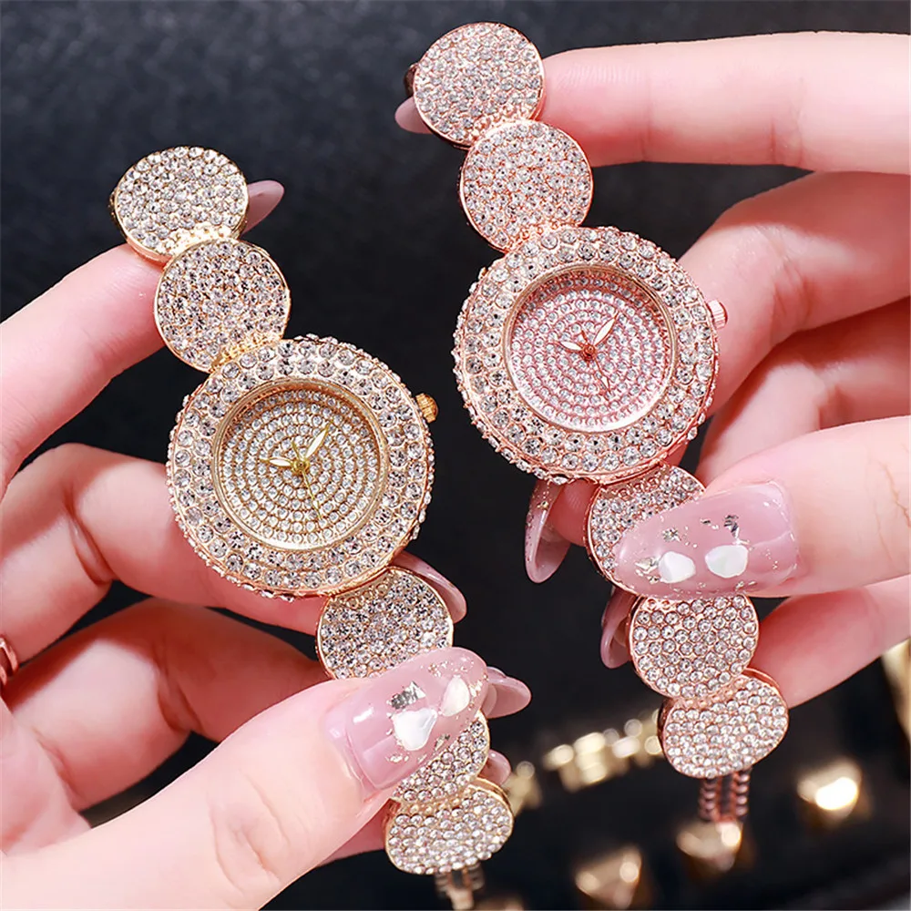 New Fashion Luxury Rhinestone Women Quartz Watches Fashion Rose Gold Wrist watch relogio feminino de luxo Relojes moda feminina