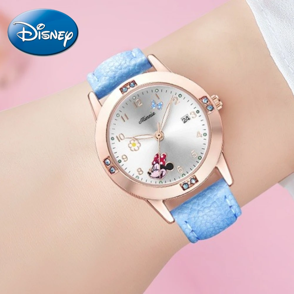 Disney Cartoon Minnie Girl Watch Women Calendar Gift Quartz Clock Cute Crystal Kids Children Birthday Present Relogio Feminino enlarge