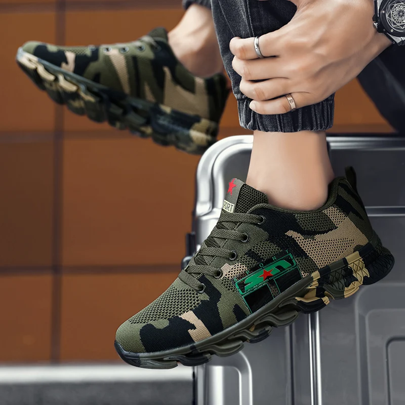 New Professional Army Mens Tactical Military Shoes Desert Combat Training Shoes Men Outdoor Womens Camouflage Hiking Sneakers