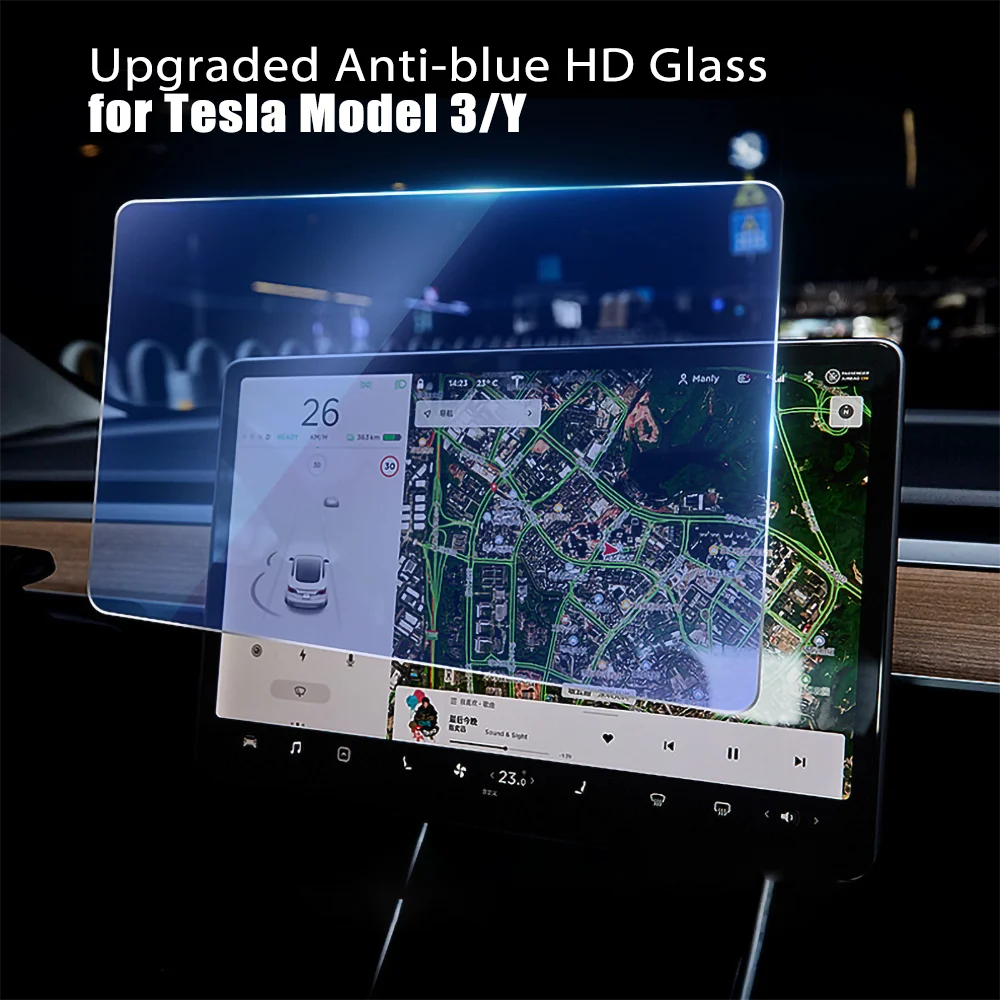 

Tempered Glass for Tesla Model 3 Y Center Screen Navigation Protector Film Touchscreen Applicator Waterproof Modely Accessories