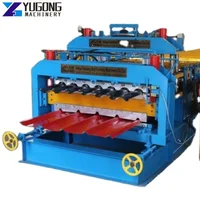 Steel Trapezoidal Sheet Double Decking Roll Forming Machine Metal Roof Glazed Roof Tile Machine Manufacturer Factory Price