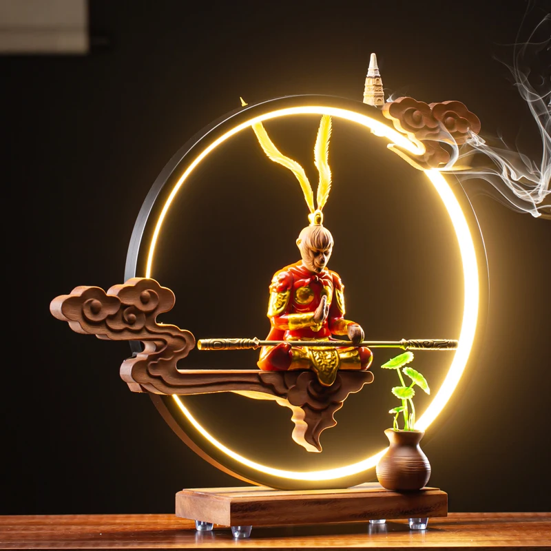 

Agarwood Ceramic Incense Burner Zen Luxury Big Incense Burner Monkey King Set Table Vintage Incienso Quemador Home Decor WSW40XP
