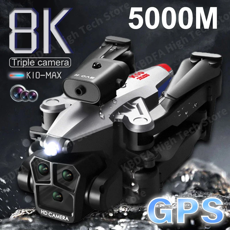 

K10 Max Professional Drone Aerial 8K Three-Camera HD Photography Aircraft One-Key Return Obstacle Avoidance GPS Dron Toys