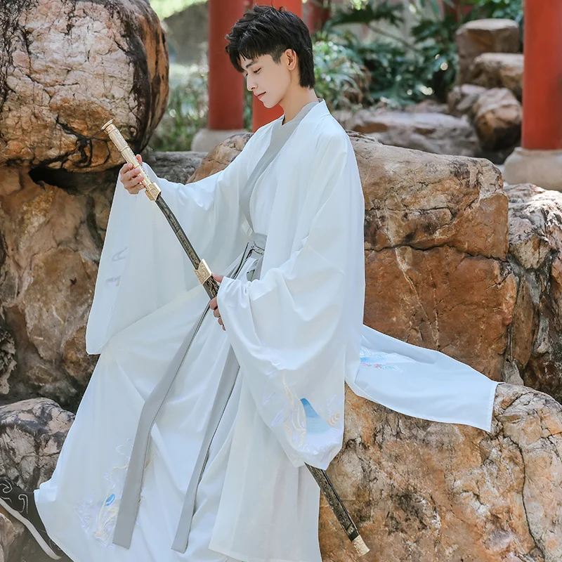 Chinese Hanfu Ancient Traditional Clothing for Men Stage Folk Dance Costume National Cosplay Performance |