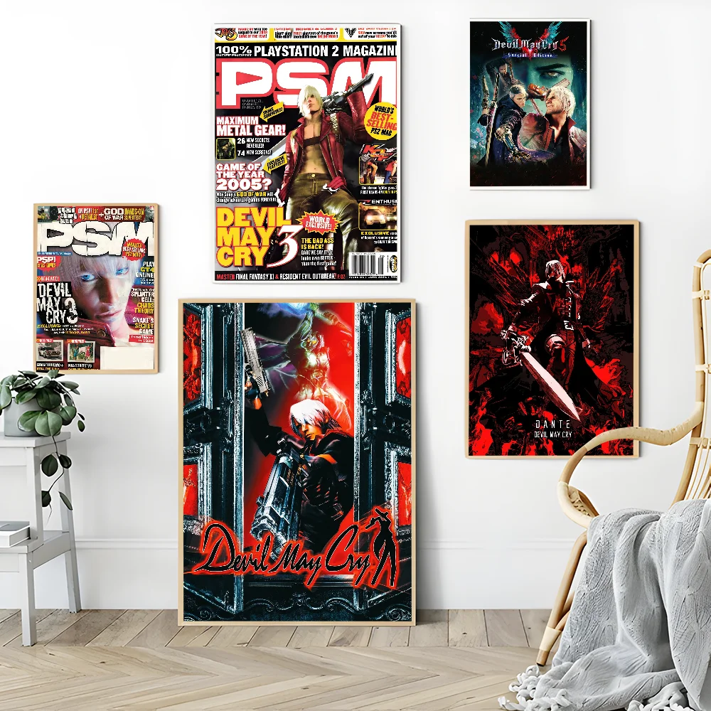 Игра D-Devil M-May C-Cry постер фильм липкие плакаты ретро наклейка из крафт-бумаги DIY