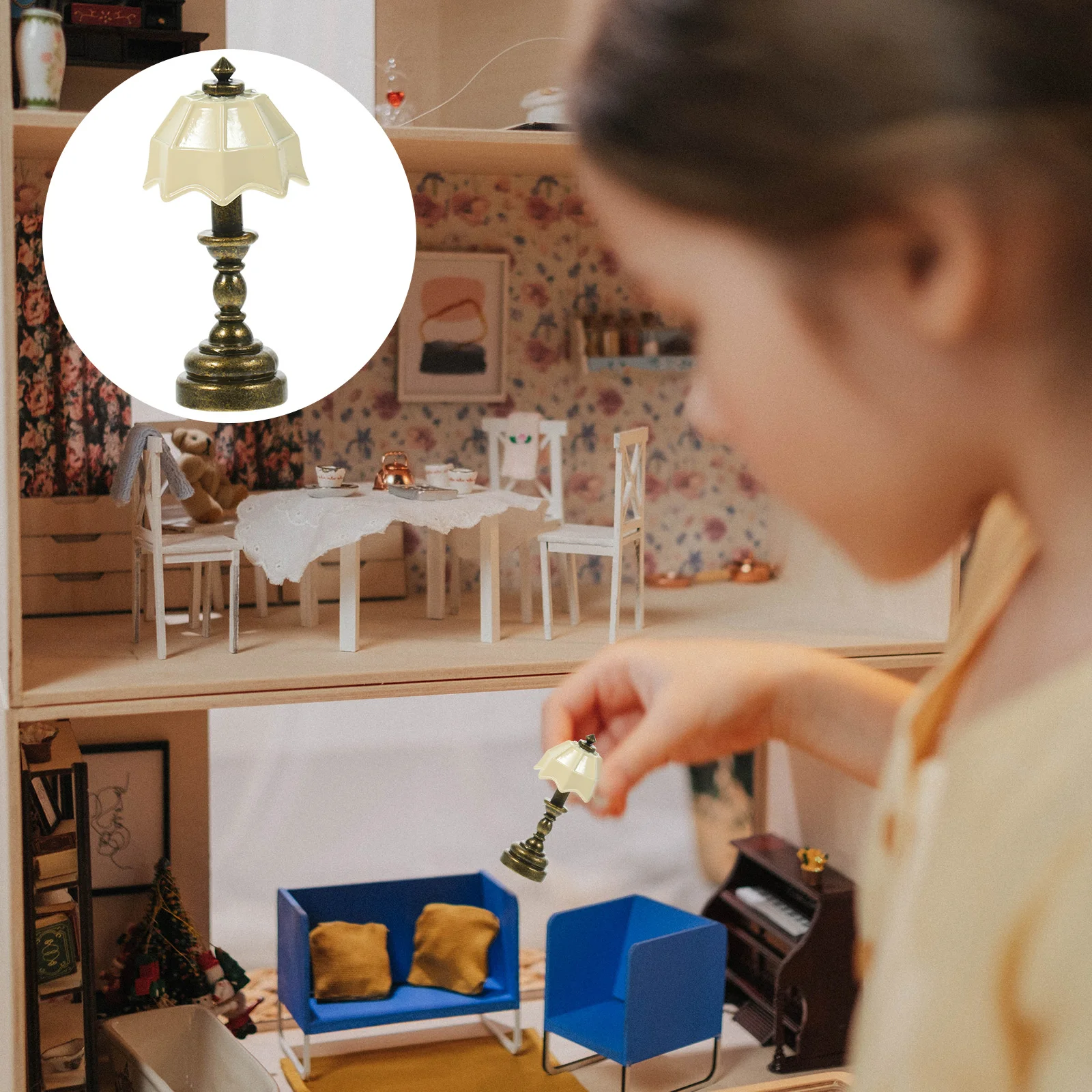 Настольная лампа Настольные лампы Миниатюрный напольный сплав 1 12 Масштаб