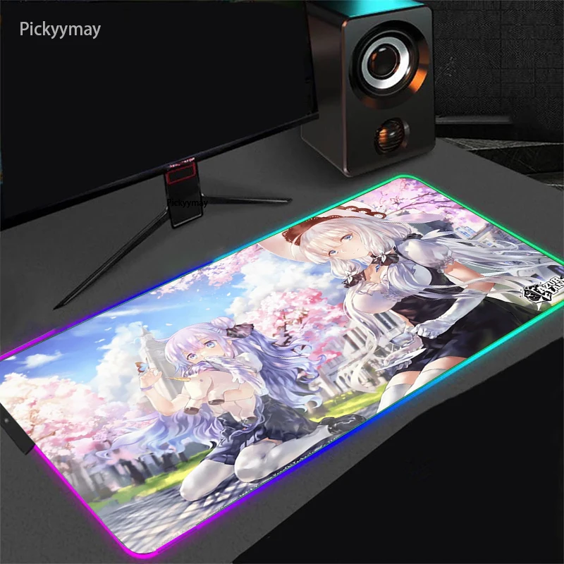 

Anime Azur Lane Gaming RGB Large Rubber Mouse Pad Computer Mousepad LED Backlight XXL Kawaii Mause Keyboard Table Desk Mats CSGO